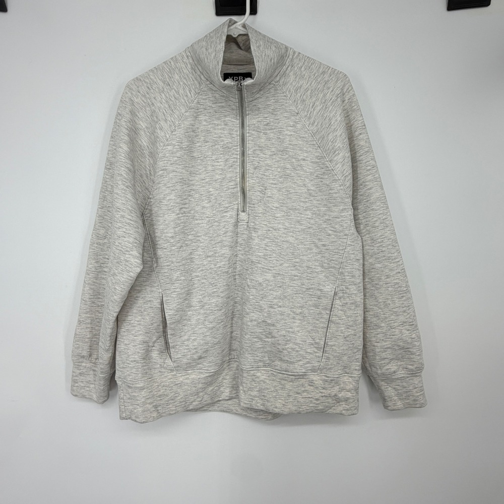 Abercrombie YPB Mens Quarter Zip Pullover‎ Sweatshirt Gray Heather S 115A0365